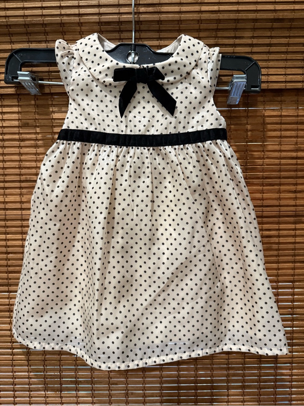 Carters Kids Polka Dot Bow-Accent Dress in Cream and Black